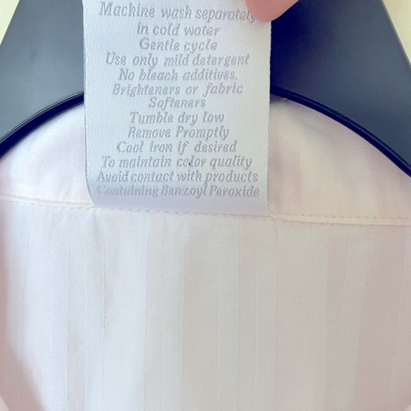 Frontgate Turkish Cotton Baby Pink Striped Pajama Shirt Size Medium EUC - Picture 4 of 8